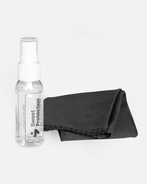 Use lens cleaning mixture and microfiber cloth